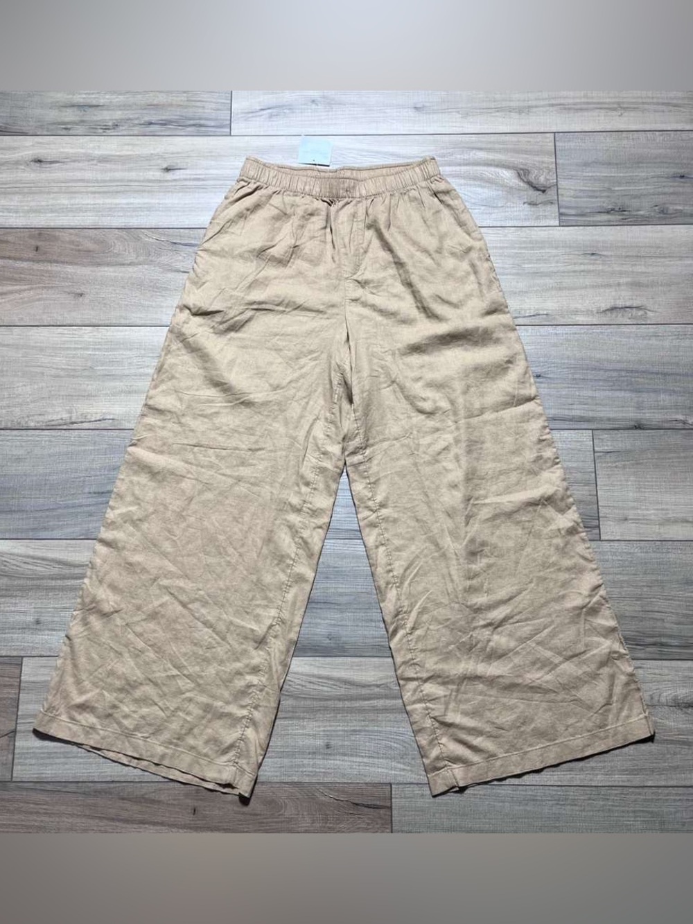 American Eagle Women’s Linen Blend Wide Leg Pull On Pants Size Small Brown